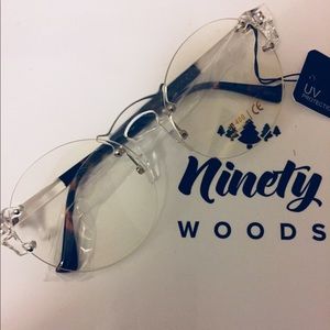 Oversized Round Rimless Clear Leans (Tortoise)